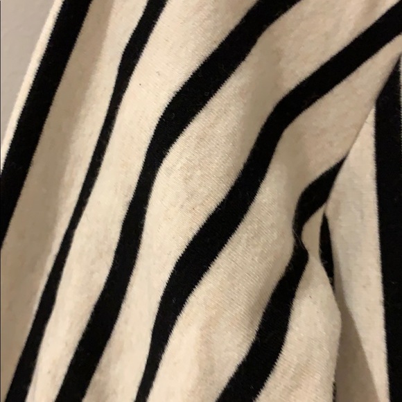 Black and Ecru Striped Ruffle Collar Top - Picture 3 of 5